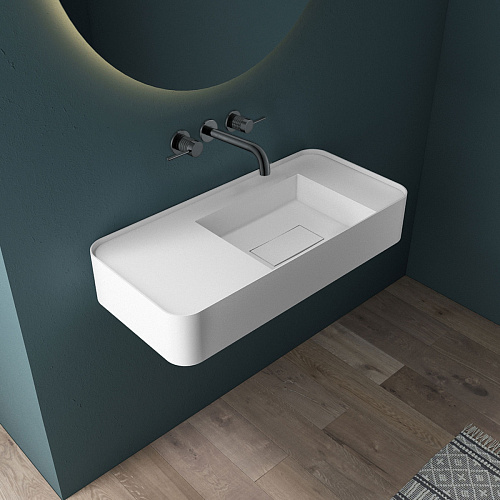 Смеситель Vincea VBFW-4G1GM Groove для раковины, встраиваемый, вороненая сталь