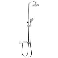 Душевая система Cisal DSQ8201021  Shower переключатель, верхний душ, ручной душ с держателем, двойной шланг 90-150 см, цвет хром