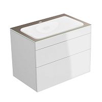 Тумба Keuco 31571820100 Edition 400 под умывальник 70х53.5 см, белый глянцевый/стекло глянцевое трюфель