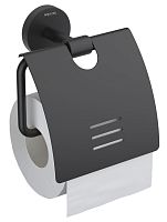 Бумагодержатель Aquatek AQ4609MB Бетта с крышкой, черный матовый
