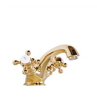Смеситель Gattoni 1231012D0oro Vivaldi для раковины с низким изливом 65мм, с донным клапаном, цвет золото 24кт