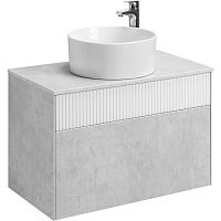Набор Акватон 1A2762K2MH4C0 Марбл: тумба-раковина 80х46 см, слэйт\белый матовый + раковина MILA накладная 40 см