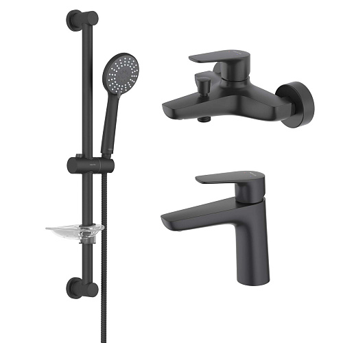 Комплект Aquatek AQ1130MB Бетта для ванной Set 3 в 1 (AQ1110MB + AQ1140MB + AQ2013MB), черный матовый Комплект Aquatek AQ1130MB Бетта для ванной Set 3 в 1 (AQ1110MB + AQ1140MB + AQ2013MB), черный матовый