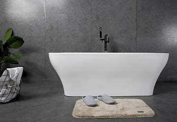 BelBagno BB73-1700-750  Отдельностоящая, прямоугольная акриловая ванна в комплекте со сливом-переливом цвета хром Цвет:Белый