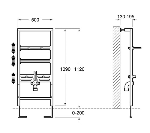 Инсталляция для раковины Roca 890093000 Инсталляция для раковины Roca 890093000