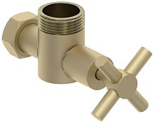 Вентиль Сунержа 022-1304-0134 угловой н/ж (крест) G 1" нар.р. / G 3/4" н. г., матовая шампань