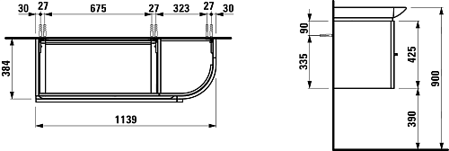 Тумба под раковину Laufen Case 4.0160.2.075.464.1 Тумба под раковину Laufen Case 4.0160.2.075.464.1