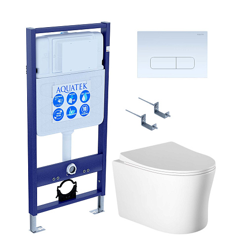 Инсталляция с подвесным унитазом Aquatek Ника SET AQUATEK НИКА-013 4в1 Инсталляция с подвесным унитазом Aquatek Ника SET AQUATEK НИКА-013 4в1