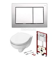 Комплект: Унитаз, Инсталляция, Кнопка смыва TECE  9400006.WC1
