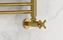 Вентиль Сунержа 03-1408-1212 угловой, (крест) G 1/2" НР х G 1/2" НР, золото