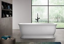 BelBagno BB400-1700-80 Отдельностоящая, овальная акриловая ванна в комплекте со сливом-переливом цвета хром Цвет:Белый