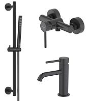 Комплект Aquatek AQ1331MB Европа для ванной Set 3 в 1 (AQ1310MB + AQ1360MB + AQ2012MB), черный матовый