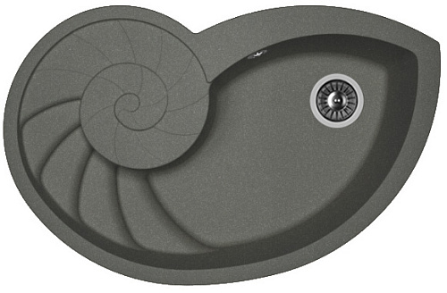 Мойка для кухни Florentina 20.350.E0820.102 Наутилус 82х53 см, с крылом, черная снят с производства
