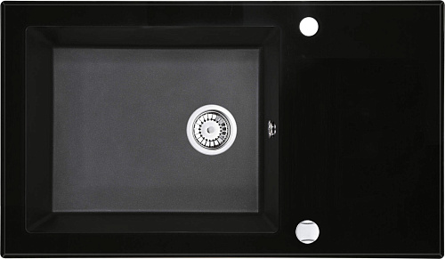 Мойка Deante ZSC_GX2C Capella кухонная стеклянно-гранитная 86х50 см, Nero черный