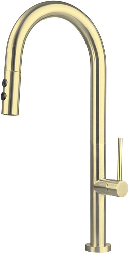Смеситель Deante BQO_R72M Olfato для кухни с выдвижным изливом, брашированное золото Смеситель Deante BQO_R72M Olfato для кухни с выдвижным изливом, брашированное золото