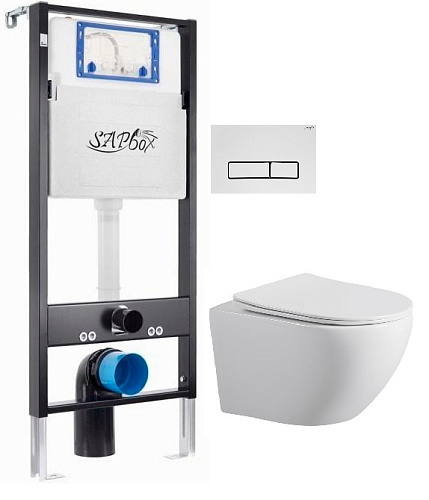 Комплект: Унитаз, Инсталляция, Кнопка смыва Sapbox  SET.SBOX7262W.0510 купить недорого в интернет-магазине Керамос