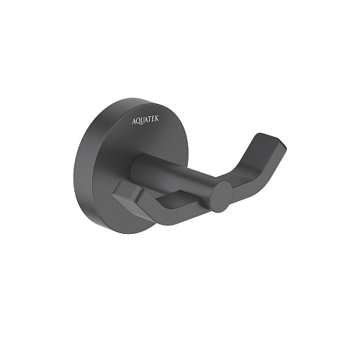 Крючок Aquatek AQ4602MB Бетта двойной, черный матовый купить недорого в интернет-магазине Керамос