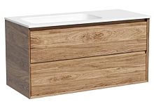 Тумба Sancos MR2.0100LECH Marmi 2.0 под раковину 99.5х44.5 см, подвесная, левая, дуб чарльстон