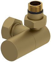 Вентиль Сунержа 032-1403-1234, 3D, правый, (цилиндр) G 1/2" НР х G 3/4" НГ, матовое золото
