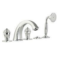 Смеситель Migliore 27308 Korona на борт ванны, ручки Crystal/хром