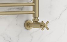 Вентиль Сунержа 022-1408-1212 угловой, (крест) G 1/2" НР х G 1/2" НР, матовая шампань