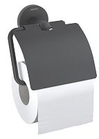 Бумагодержатель Aquatek AQ4209MB Оберон с крышкой, черный матовый