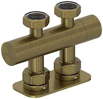 Вентиль Сунержа 05-1419-3434, 2х3/4" прямой скрытый-скрытый EU50, состаренная бронза