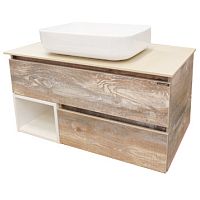 Тумба подвесная COMFORTY 00004137445 Прага 90х52 см, с раковиной T-Y9378, бежевый дуб Тумба подвесная COMFORTY 00004137445 Прага 90х52 см, с раковиной T-Y9378, бежевый дуб