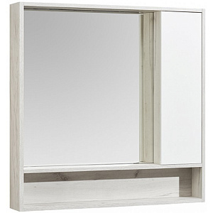 Зеркальный шкаф Акватон 1A237802FAX10 Флай 100х91 см, белый,дуб крафт