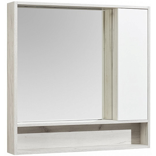 Зеркальный шкаф Акватон 1A237802FAX10 Флай 100х91 см, белый,дуб крафт купить недорого в интернет-магазине Керамос