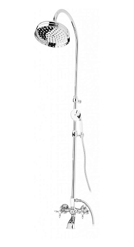 Cezares NOSTALGIA-CVD-01-Bi Душевая колонна со смесителем для ванны, верхним и ручным душем, Хром, ручка ручного душа белая