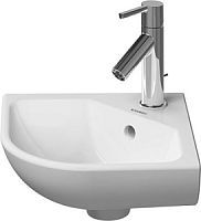 Раковина Duravit 722430000 ME by Starck угловая для рук с переливом, с 1 отв. под смеситель, белая, 43x38 см