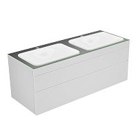 Тумба Keuco 31574700100 Edition 400 под умывальник 140х53.5 см, белый/стекло глянцевое антрацит