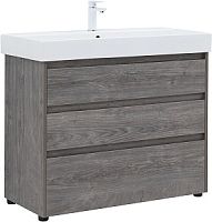 Тумба с раковиной Aquanet 00307082 Nova Lite, 98х45 см, темное дерево