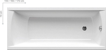 Ванна акриловая Ravak C541000000 Classic, 170x70 см, белый