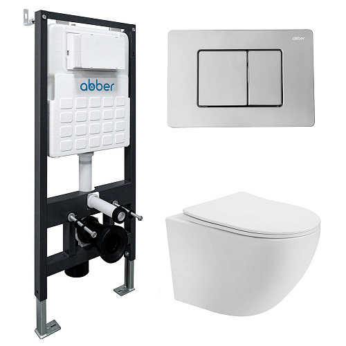 Инсталляция с подвесным унитазом Abber BEQUEM AC1100T-AC0105-AC0120