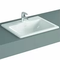 Раковина Vitra 5465B003-0001 S20 встраиваемая сверху 55х45 см, c переливом, белая