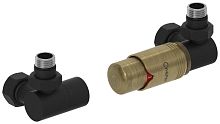 Терморегулятор Сунержа 15-1422-6213 автоматический 3D, правый, G 1/2" НР х G 3/4" НГ (набор), муар темный титан/состаренная бронза