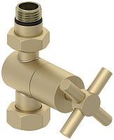 Вентиль Сунержа 022-1409-1234 прямой, (крест) G 1/2" НР х G 3/4" НГ, матовая шампань