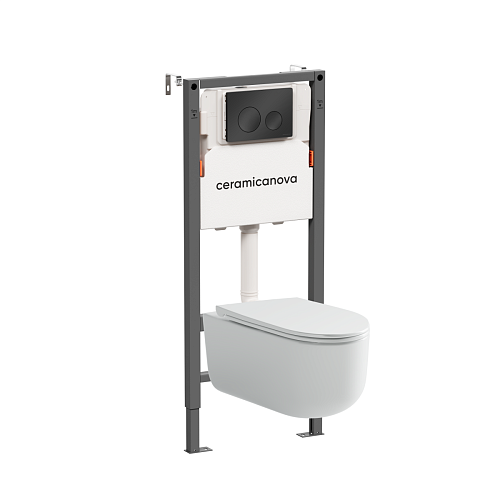 Комплект: Унитаз, Инсталляция, Кнопка смыва Ceramica Nova CN4006_121001MB Комплект: Унитаз, Инсталляция, Кнопка смыва Ceramica Nova CN4006_121001MB