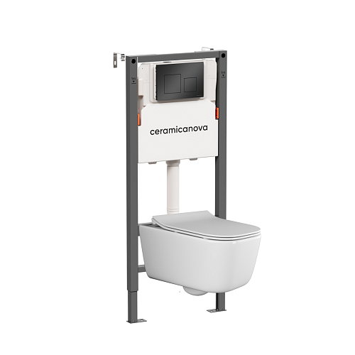 Комплект: Унитаз, Инсталляция, Кнопка смыва Ceramica Nova CN3005_121002MB Комплект: Унитаз, Инсталляция, Кнопка смыва Ceramica Nova CN3005_121002MB