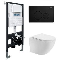 Инсталляция с подвесным унитазом Abber BEQUEM AC1100T-AC0105-AC0121MB Инсталляция с подвесным унитазом Abber BEQUEM AC1100T-AC0105-AC0121MB