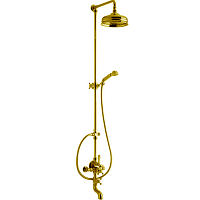 Термостатический смеситель Cisal AC00413024  Arcana для ванны/душа с душевым комплектом и верхним душем, цвет золото