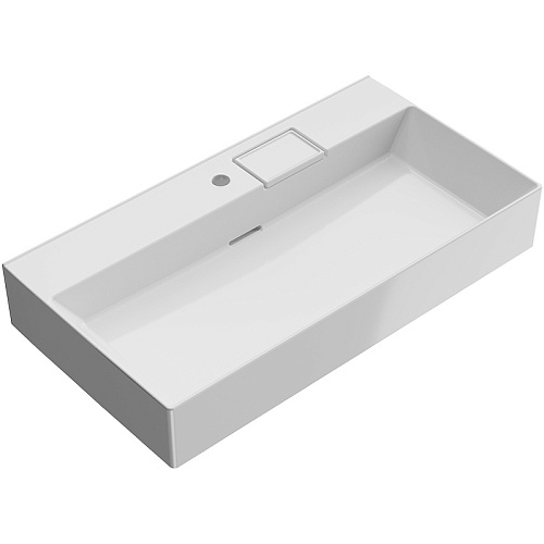 Раковина Kerama Marazzi LO.wb.90.1 Logica подвесная/мебельная 90х48 см, с одним отверстием, белый глянец