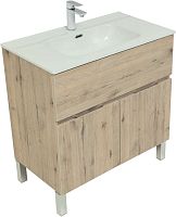 Тумба с раковиной Aquanet 00273994 Алвита New, 81х47 см, коричневая Тумба с раковиной Aquanet 00273994 Алвита New, 81х47 см, коричневая
