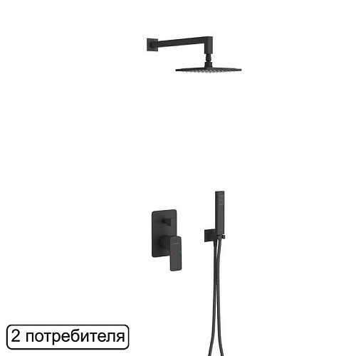 Душевая система Excellent AREX.SET.2045BL Keria Black, черная