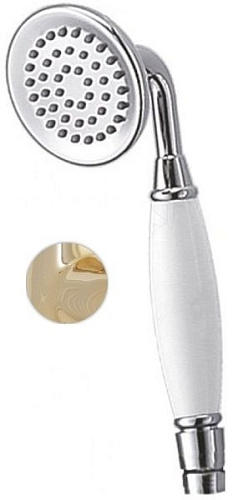 Ручной душ Cezares CZR-D2FC2-03 с антикальциевым покрытием, ручка белая, золото