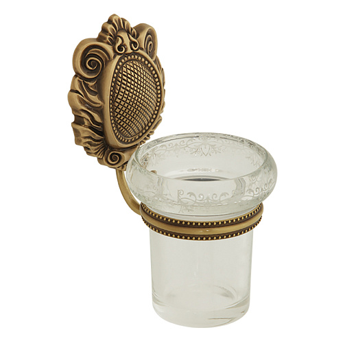 Стакан Migliore 16621 Cleopatra настенный, стекло прозрачное/бронза купить недорого в интернет-магазине Керамос