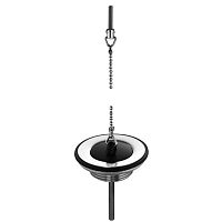 Сливной вентиль Kludi 1140235-00 универсальный для раковины G1.1/4", хром/черный