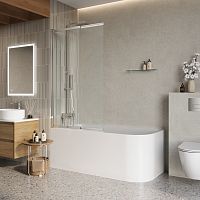Шторка на ванну BelBagno LUCE LUCE-VF-11-80/145-C-Cr Шторка на ванну BelBagno LUCE LUCE-VF-11-80/145-C-Cr